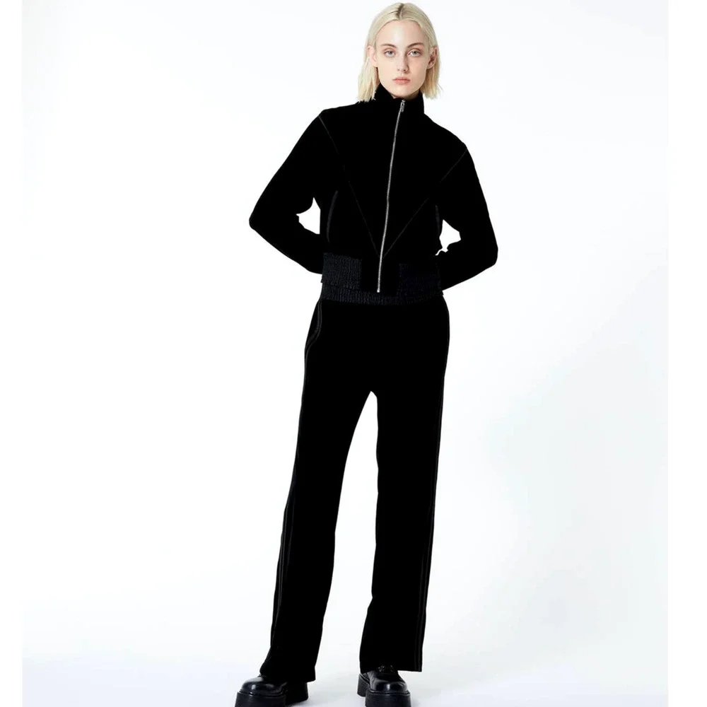 Kooples Velvet Zipper Jacket & Sweatpants Set Size S